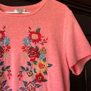 UMGEE dress with embroidered floral CORAL